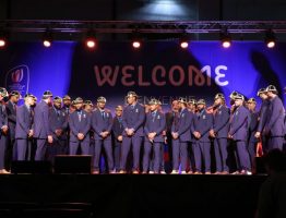 Los jugadores de Fiji muestran su talento musical en homenaje a los anfitriones de la Copa del Mundo